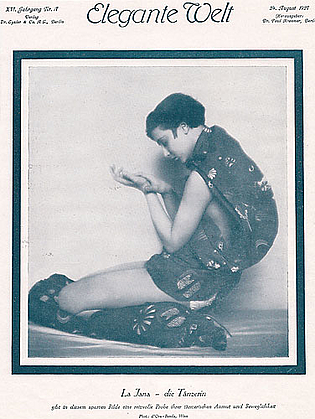 Zeitschriftentitelblatt der ‚Eleganten Welt‘ mit La Jana 1927.