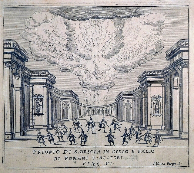 Schlußtanz in der Oper "La Regina Sant´Orsola" (M.: Marco da Gugliano), die 1625 im Palazzo Pitti in Florenz aufgeführt wurde
