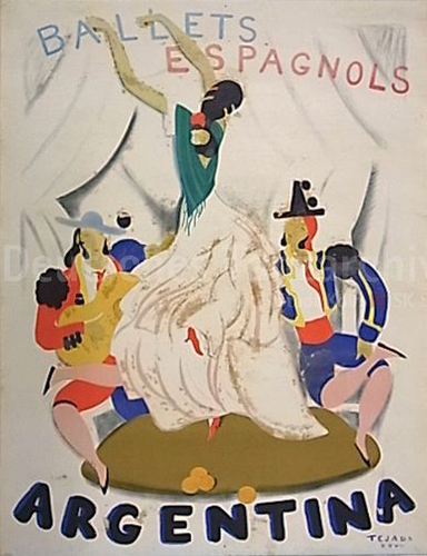 La Argentina (Antonia Mercé, 1890-1936): „BALLETS ESPAGNOLES ARGENTINA“ Plakat von Carlos Sáenz de Tejada, 1927.