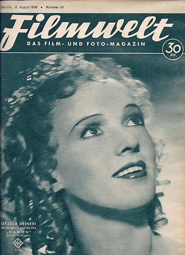 Ursula Deinert als Cover der Filmwelt, August 1938.