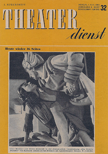Titelseite des ‚THEATERdienst‘, Jg. 9 H. 32 vom 7. August 1954