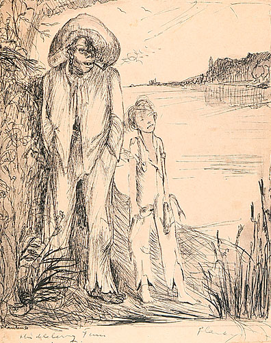 Anneliese Planken: Illustration zu Mark Twain. Tom Sayers und Huckleberry Finns Abenteuer 1936
