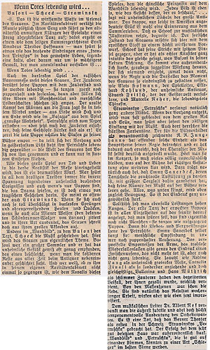 Kritik aus dem Berner „Bund“ vom 11. oder 12.2.1926 zu Emmy Sauerbecks ‚Petruschka‘.
